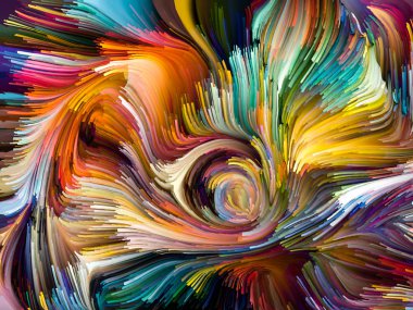 Sıvı renkli serisi. Yaratıcılık, sanat ve tasarım konusunda çok renkli boya çizgiler bileşimi