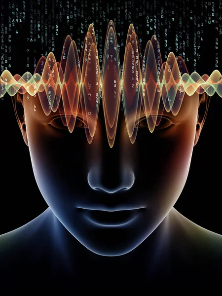 Mind Waves Series Abstract Design Made Illustration Human Head Technology — Stock Photo, Image