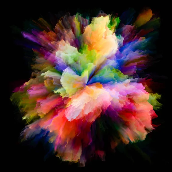 色の感情シリーズ 想像力 創造性のアートやデザインに比喩的意味関係のカラー バースト スプラッシュ爆発のクローズ アップ — ストック写真