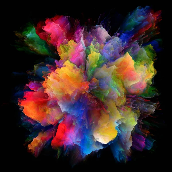 色の感情シリーズ 想像力 創造性のアートとデザインをテーマにデザインを補完するためにカラー バースト スプラッシュ爆発の背景 — ストック写真