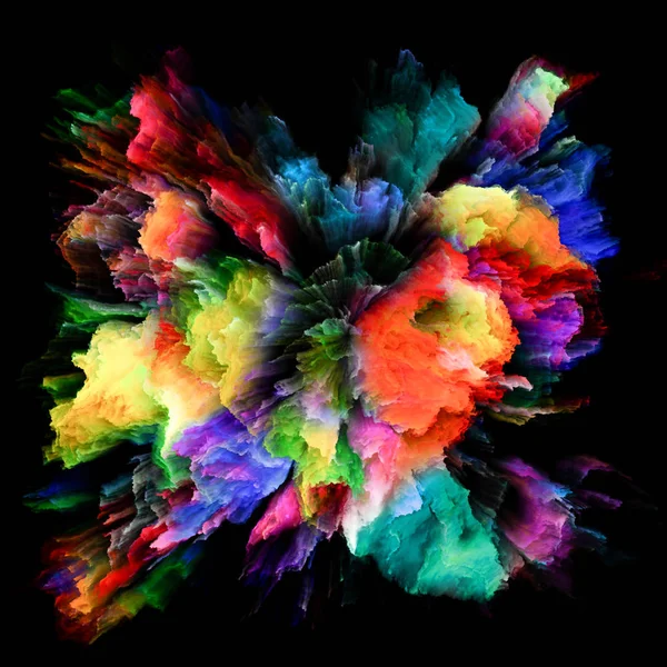 色の感情シリーズ カラー バースト スプラッシュ爆発の想像力 創造性のアート デザインのプロジェクトのための抽象的な構成 — ストック写真