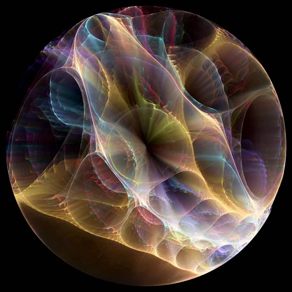 Série Géométrie Fractale Vivante Conception Fond Particules Fractales Volumétriques Isolées — Photo