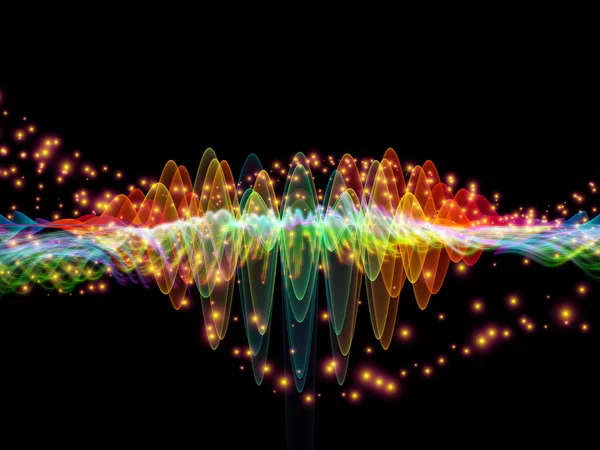 Vlnová Funkce Série Pozadí Návrhu Barevné Sinusová Vibrace Světlo Fraktální — Stock fotografie