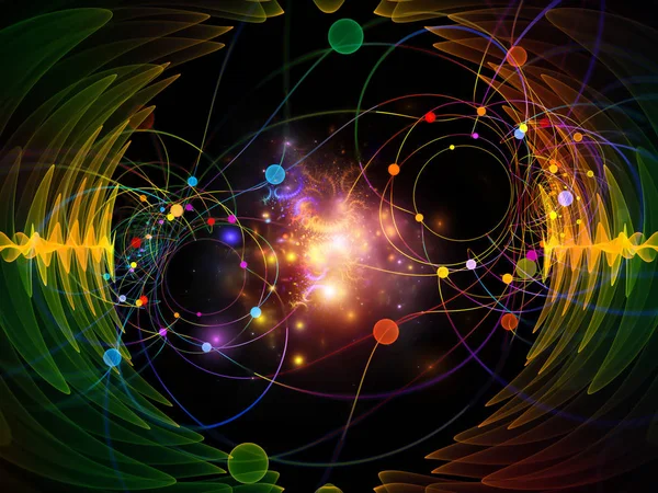 Серия Wave Function Художественный Фон Цветных Синусовых Вибраций Светлых Фрактальных — стоковое фото