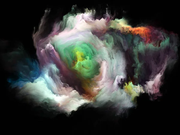 Color Flow Series Взаимодействие Потоков Цифровой Краски Тему Музыки Творчества — стоковое фото