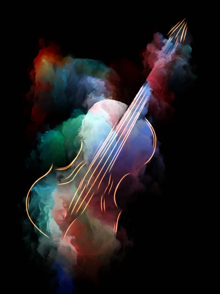Musik Dröm Serien Bakgrundsdesign Violin Och Abstrakt Färgglad Färg Föremål — Stockfoto