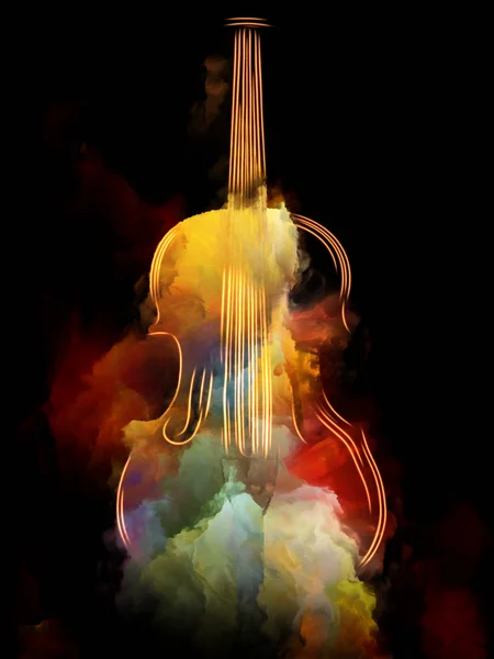 Music Dream Series Abstract Composition Violin Abstract Colorful Paint Suitable — Stock Photo, Image