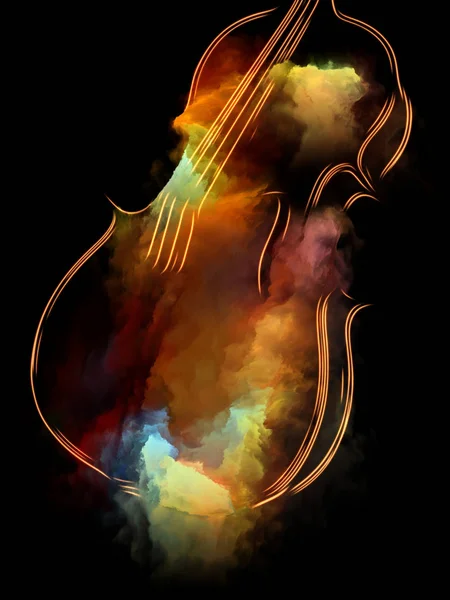 Muziek Droom Serie Ontwerp Bestaat Uit Viool Abstract Kleurrijk Verf — Stockfoto