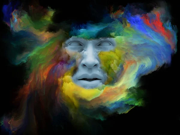 Mind Fog Series Illustration Composed Human Face Morphed Fractal Paint — Stock Photo, Image