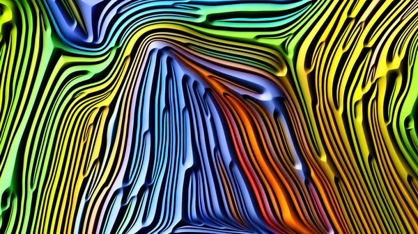 Серия Curves Nature Взаимодействие Трехмерного Рендеринга Разноцветного Рельефа Бас Рельефа — стоковое фото