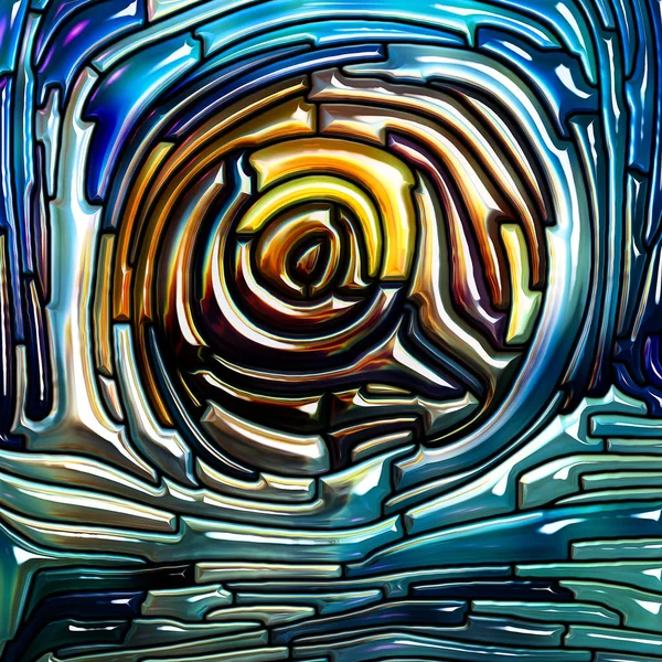 Liquid Pattern Series Interplay Stained Glass Design Reminiscent Art Nouveau — Stock Photo, Image
