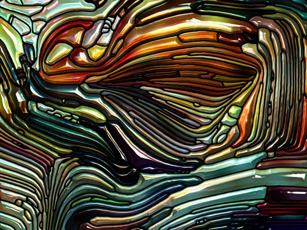液体图案系列 彩色玻璃设计的相互作用让人联想到新艺术对自然 美和灵性主题的影响 — 图库照片