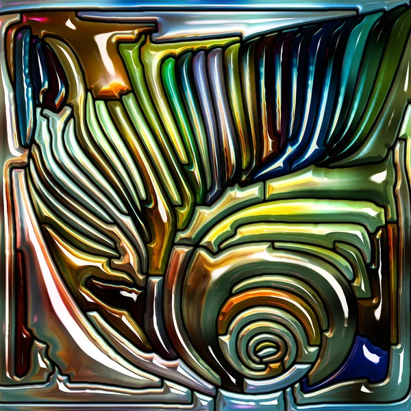 カラー パターン シリーズ 精神性の主題のアール ヌーボーを思わせる鉛ガラス デザインの背景デザイン — ストック写真