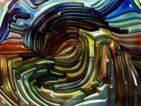 Série Color Pattern Arrangement Créatif Verre Plomb Rappelant Art Nouveau — Photo