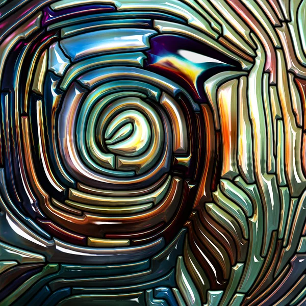 カラー パターン シリーズ 鉛ガラス デザインのアール ヌーボーを思わせる自然 精神性の主題のための創造的な配置 — ストック写真