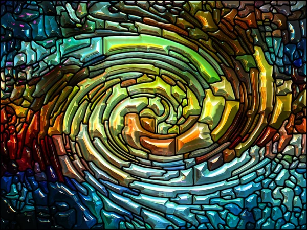Spiral Twirl Series Abstract Design Made Stained Glass Swirl Pattern — Stock Photo, Image