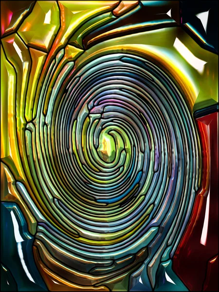 Serie Spiral Twirl Sfondo Design Vetro Colorato Modello Vortice Frammenti — Foto Stock