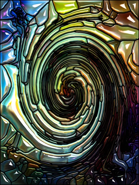 Spiralwirbel Serie Hintergrundgestaltung Der Glasmalerei Wirbelmuster Von Farbfragmenten Zum Thema — Stockfoto