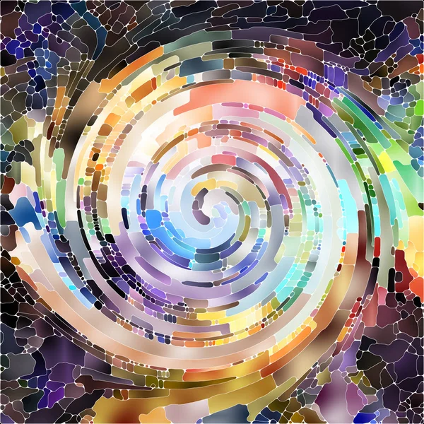 Spiral Twirl Serie Hintergrund Der Glasmalerei Wirbelmuster Von Farbfragmenten Zum — Stockfoto