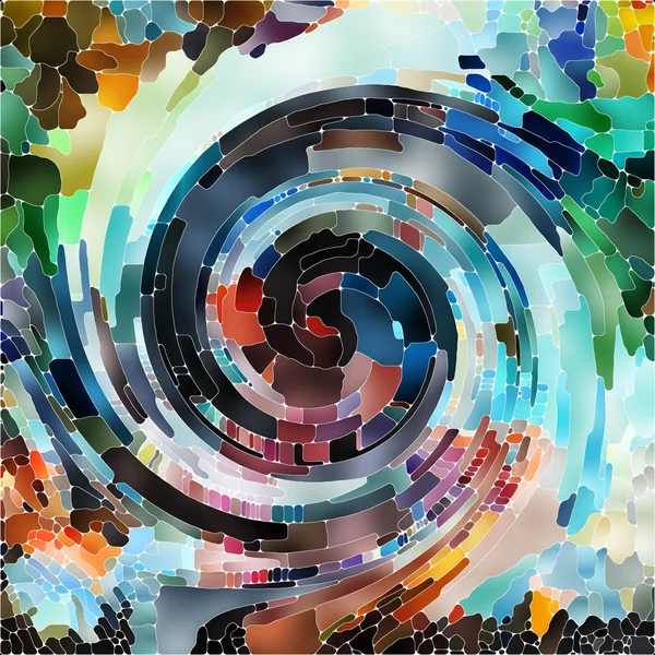 Spiralwirbel Serie Abstrakter Hintergrund Aus Glasmalerei Wirbeln Muster Von Farbfragmenten — Stockfoto