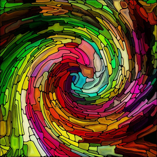 Spiraal Twirl Serie Creatieve Regeling Van Gebrandschilderd Glas Swirl Patroon — Stockfoto
