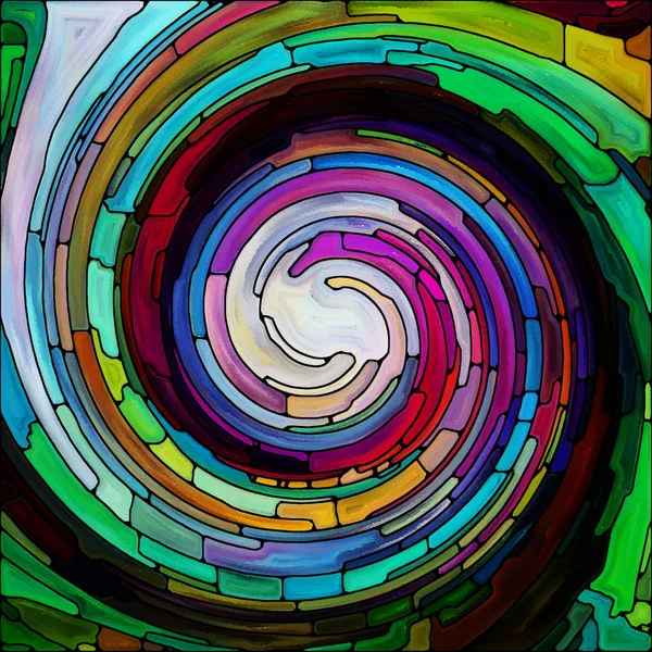 Spiraal Twirl Serie Compositie Van Gebrandschilderd Glas Swirl Patroon Van — Stockfoto