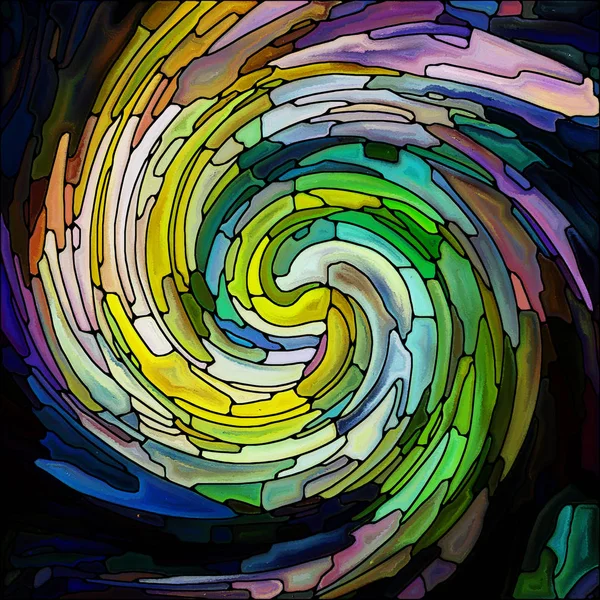 Serie Spiral Twirl Composizione Sfondo Del Modello Vortice Vetro Colorato — Foto Stock