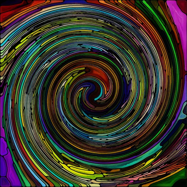 Serie Spiral Twirl Composizione Grafica Del Modello Vortice Vetro Colorato — Foto Stock