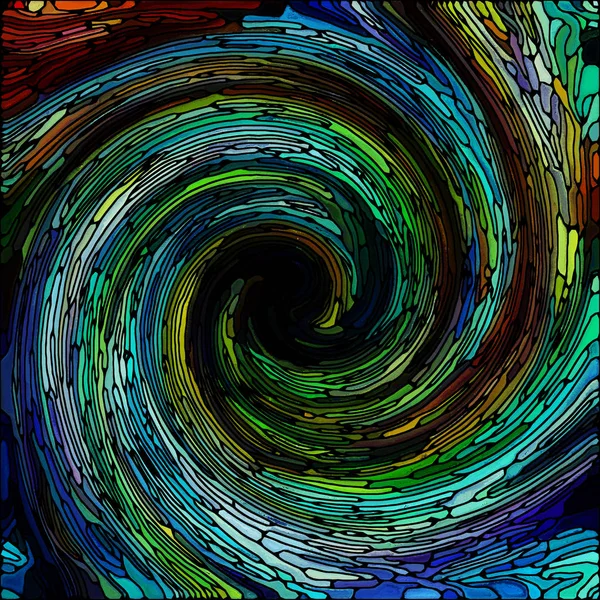Spiraal Twirl Serie Grafische Compositie Van Gebrandschilderd Glas Swirl Patroon — Stockfoto