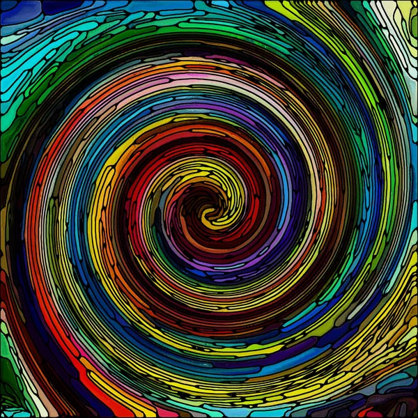Spiraal Twirl Serie Visueel Aantrekkelijke Decor Van Gebrandschilderd Glas Swirl — Stockfoto