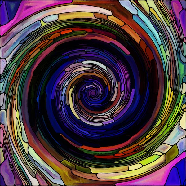 Spiral Burgu Serisi Görsel Olarak Çekici Zemin Rengi Parçaları Vitray — Stok fotoğraf