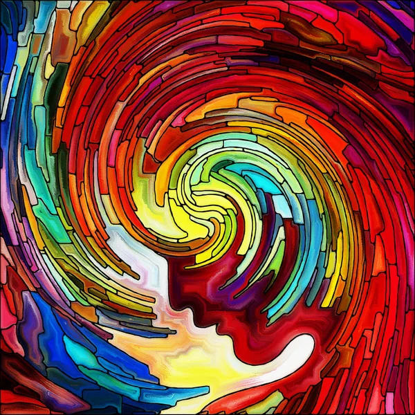 Serie Espiral Twirl Diseño Abstracto Hecho Patrón Remolino Vidrieras Fragmentos — Foto de Stock
