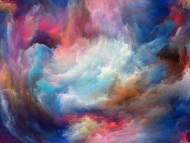 Soyut Arkaplan serisi. Sanat, yaratıcılık ve hayal gücü konulu tuval üzerinde renk ve hareketten oluşan soyut tasarım