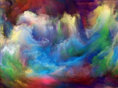 Soyut Arkaplan serisi. Renk ve tuval üzerinde hareketin kompozisyonu ve sanat, yaratıcılık ve hayal gücüyle mecazi bir ilişkisi