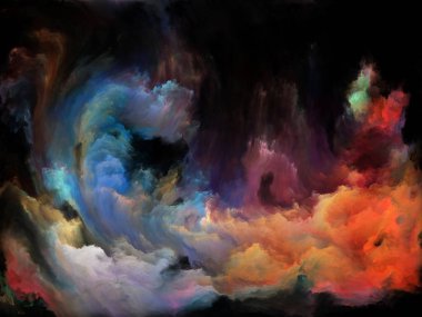 Renk Akımı serisi. Müzik, yaratıcılık, hayal gücü, sanat ve tasarım projeleri için uygun dijital boya akımlarının kompozisyonu