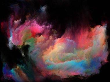 Renk Akımı serisi. Müzik, yaratıcılık, hayal gücü, sanat ve tasarım projeleri için uygun dijital boya akımlarının kompozisyonu