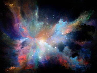 Renk Akımı serisi. Müzik, yaratıcılık, hayal gücü, sanat ve tasarım konularındaki dijital boya akışlarının arkaplanı