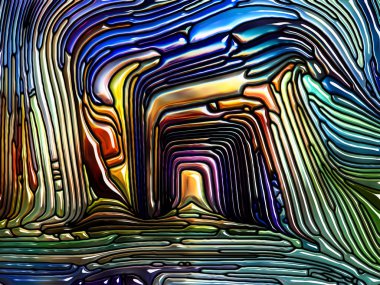 Desen serisi renk. Leaded cam tasarımı anımsatan Art Nouveau doğa, güzellik ve Maneviyat mecazi ilişki ile kompozisyon