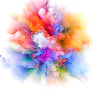 Duygu serisi renk. Kompozisyon mecazi ilişki hayal gücü, yaratıcılık sanat ve tasarım ile renk patlaması