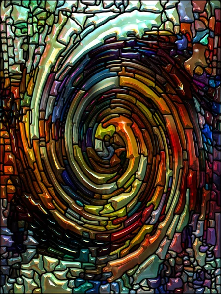 Spiral Twirl Series Artistic Abstraction Composed Stained Glass Swirl Pattern — Stock Photo, Image