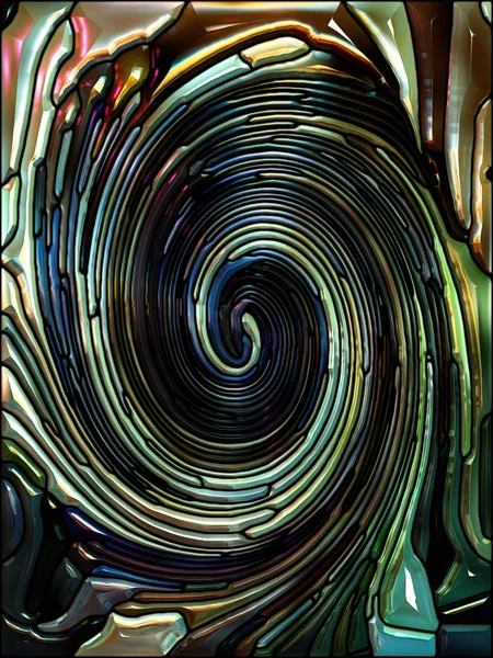 Serie Espiral Twirl Diseño Fondo Del Patrón Remolino Vidrieras Fragmentos — Foto de Stock