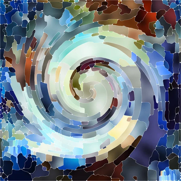 Серия Спиральных Вращений Фон Витража Вихревой Картины Цветных Фрагментов Тему — стоковое фото