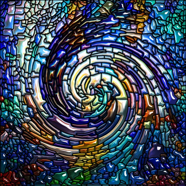 Спіральна Серія Twirl Творче Розташування Вітражного Вихрового Візерунка Кольоровими Фрагментами — стокове фото