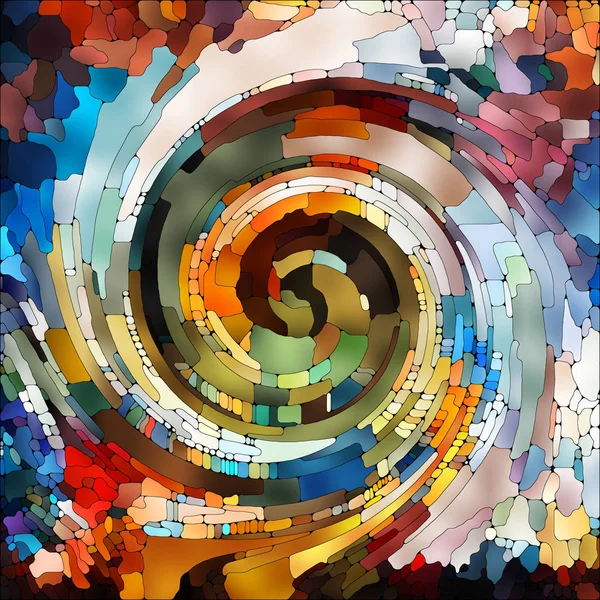 Спіральна Серія Twirl Абстрактний Фон Вітражного Вихрового Візерунка Кольоровими Фрагментами — стокове фото