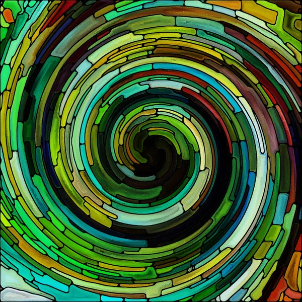 Спіральна Серія Twirl Композиція Вітражного Вихрового Візерунка Кольорових Фрагментів Проектів — стокове фото