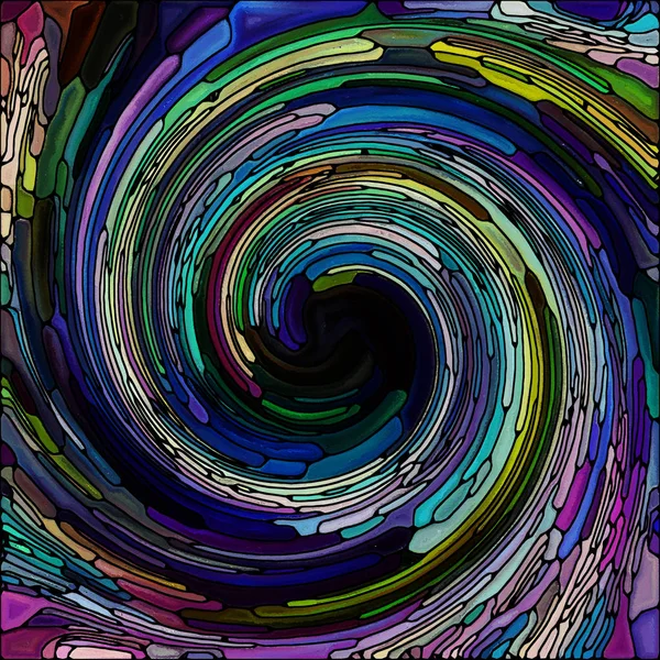 Série Twirl Espiral Composição Visualmente Agradável Padrão Redemoinho Vidro Manchado — Fotografia de Stock