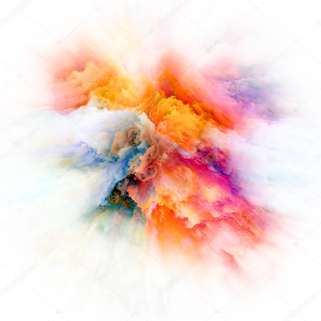 Color Emotion series. Visually attractive backdrop made of color inkblot  for works on imagination, creativity art and design