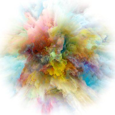 Renkli Duygular serisi. Hayal gücü, yaratıcılık sanatı ve tasarım konularında renk patlamasından oluşan soyut tasarım