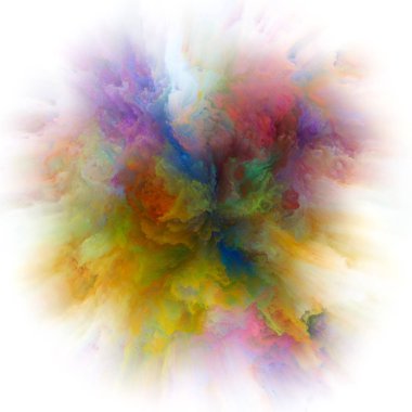 Duygu serisi renk. Tasarım hayal gücü, yaratıcılık sanat ve tasarım konusunda bir metafor olarak renk patlama oluşur