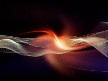 Teknoloji alanı serisi. Dalgalar, Izgaralar ve ışıklar teknoloji, bilim ve bilgisayar bilgi dünyası konusunda yapılmış soyut tasarım